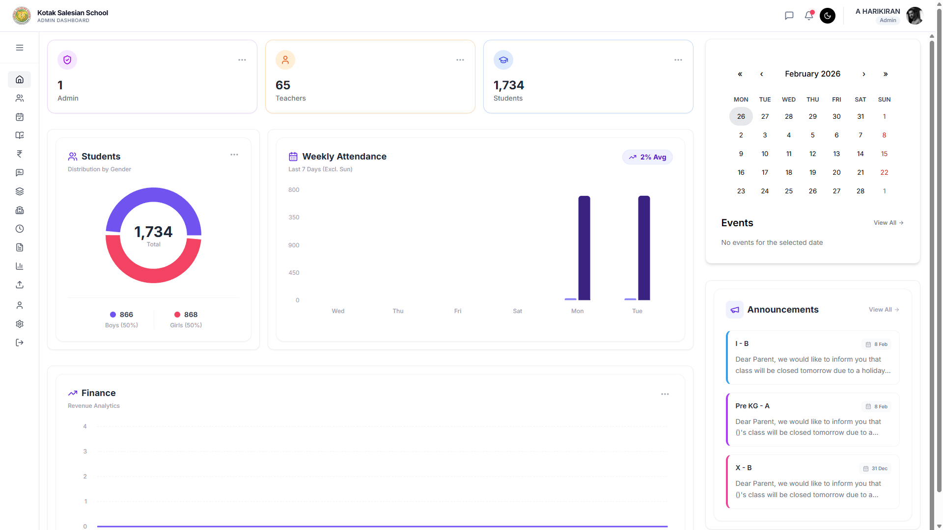 Admin Dashboard